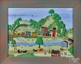 folk art landscape with a railroad by James Burns McCloskey, oil on canvas, offered Sep 2016