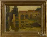 canal scene by George Elmer Lyon, oil on board, offered Sep 2016
