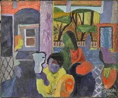 abstract by William Bill Gray, oil on canvas, offered Sep 2016