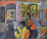 abstract by William Bill Gray, oil on canvas, offered Sep 2016
