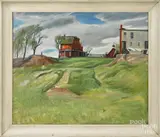 landscape by Paul Wescott, oil on canvas, offered Sep 2016