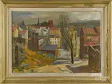 view of Manayunk by Doris Kunzie, oil on canvas, offered Sep 2016