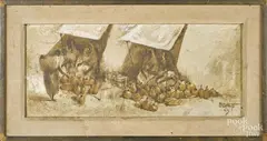 still life by Juan Chamizo, oil on board, offered Jun 2016