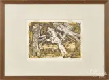 6 3/4'' x 9 3/4''. by Jean Dubuffet, color lithograph, offered Jun 2016