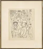 signed lithograph street scene by George Grosz, pencil, offered Jun 2016