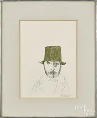 signed engraving by Leonard Baskin, pencil, offered Jun 2016