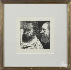 signed woodcuts by Leonard Baskin, pencil, offered Jun 2016
