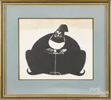 signed blockprint by Alfred Berdiner, pencil, offered Jun 2016