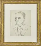 male bust by Jean Metzinger, pencil and ink, offered Jun 2016