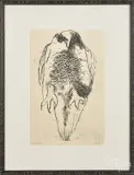 signed engraving by Leonard Baskin, pencil, offered Jun 2016
