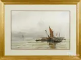 river scene by Frank F. English, watercolor, offered Jun 2016