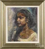 portrait of a young woman by Edward L. Loper, Sr., oil on canvas, offered Jun 2016