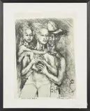 of three figures by Philip Evergood, lithograph, offered Jun 2016