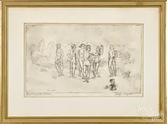 Untitled by Philip Evergood, engraving, sold Jun 2016