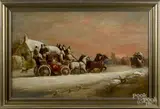 winter coaching scene by John Maggs, oil on board, offered Jun 2016