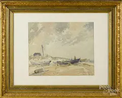 coastal scene by Albert Van Nesse Greene, watercolor, offered Apr 2016