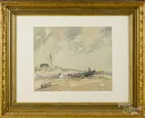 coastal scene by Albert Van Nesse Greene, watercolor, offered Apr 2016