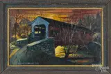 landscape with a covered bridge by Charles X. Carlson, oil on board, offered Apr 2016