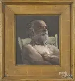 seated male by E. M. Saniga, oil on board, offered Apr 2016