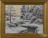 winter landscape by Frank A. Barney, oil on board, offered Apr 2016