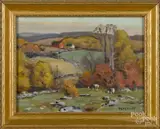 landscape by Frank A. Barney, oil on board, offered Apr 2016