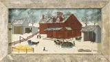 winter farmscene by Dolores Hackenberger, oil on canvas, offered Apr 2016