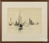 signed ship engravings by Norman Wilkinson, pencil, offered Apr 2016