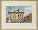 street scene by Charles X. Carlson, watercolor, offered Apr 2016