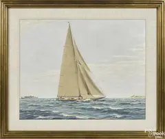 ship portrait of the Enterprise by John English, oil on board, offered Apr 2016