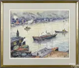 industrial scene by Albert Van Nesse Greene, watercolor, offered Apr 2016
