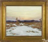 impressionist winter landscape by James Knox, oil on canvas, offered Apr 2016