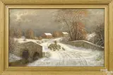winter landscape by Julius Augustus Beck, oil on canvas, offered Apr 2016
