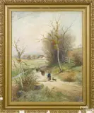 landscape by Julius Augustus Beck, watercolor, offered Apr 2016