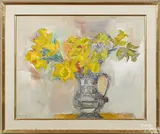 still life of a pitcher of flowers by Hans Moller, oil on canvas, offered Apr 2016