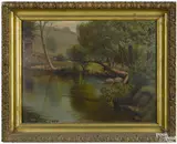 river landscape by George Cope, oil on board, offered Apr 2016