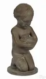 of a young boy with a rabbit by Edward Fenno Hoffman III, bronze, offered Apr 2016