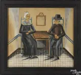 portrait of John George Kitzmiller (1738-1824) and his wife by Jacob Maentel, 1989, watercolor, offered Apr 2016