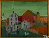 Amish farm scene by David Y. Ellinger, oil on canvas, offered Apr 2016