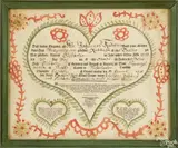fraktur birth record by Friederich Krebs, watercolor, offered Apr 2016