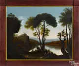 landscape with three figures by Edward Hicks, oil on canvas, offered Apr 2016