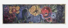 Fruit and Flower Nocturnal by Lowell Nesbitt, 1982, oil on canvas (unstretched), sold Oct 2022