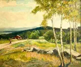 Untitled (Country Lane) by George Hausdorf, oil on canvas, sold Oct 2022