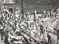 Pool by Robert Riggs, circa 1933, lithograph, sold Oct 2022