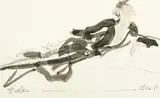 Portrait of Elsa Peretti by Joe Eula, watercolor and graphite on paper, sold Oct 2022