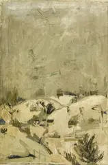 Snowscape by Janice Biala, 1959, oil on canvas, sold Nov 2022