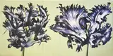 Two Black Parrot Tulips by Lowell Nesbitt, 1977, oil on canvas (unstretched), sold Nov 2022