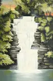Waterfall III by Lowell Nesbitt, 1972, oil on canvas, sold Nov 2022