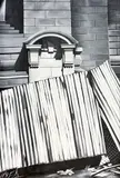 Ruined New York Fence by Lowell Nesbitt, 1978, oil on canvas (unstretched), sold Nov 2022