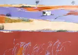 Pla by Regina Saura, mixed media on canvas, sold Nov 2022