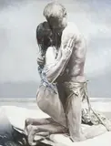 Two Figures by Balcomb Greene, 1980, oil on canvas, sold Nov 2022